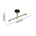 Modern Linear Ceiling Light with Black and Brass Finish