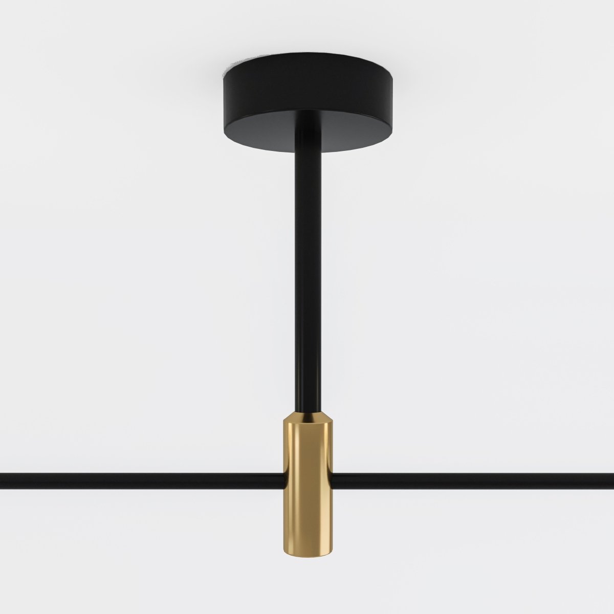 Modern Linear Ceiling Light with Black and Brass Finish