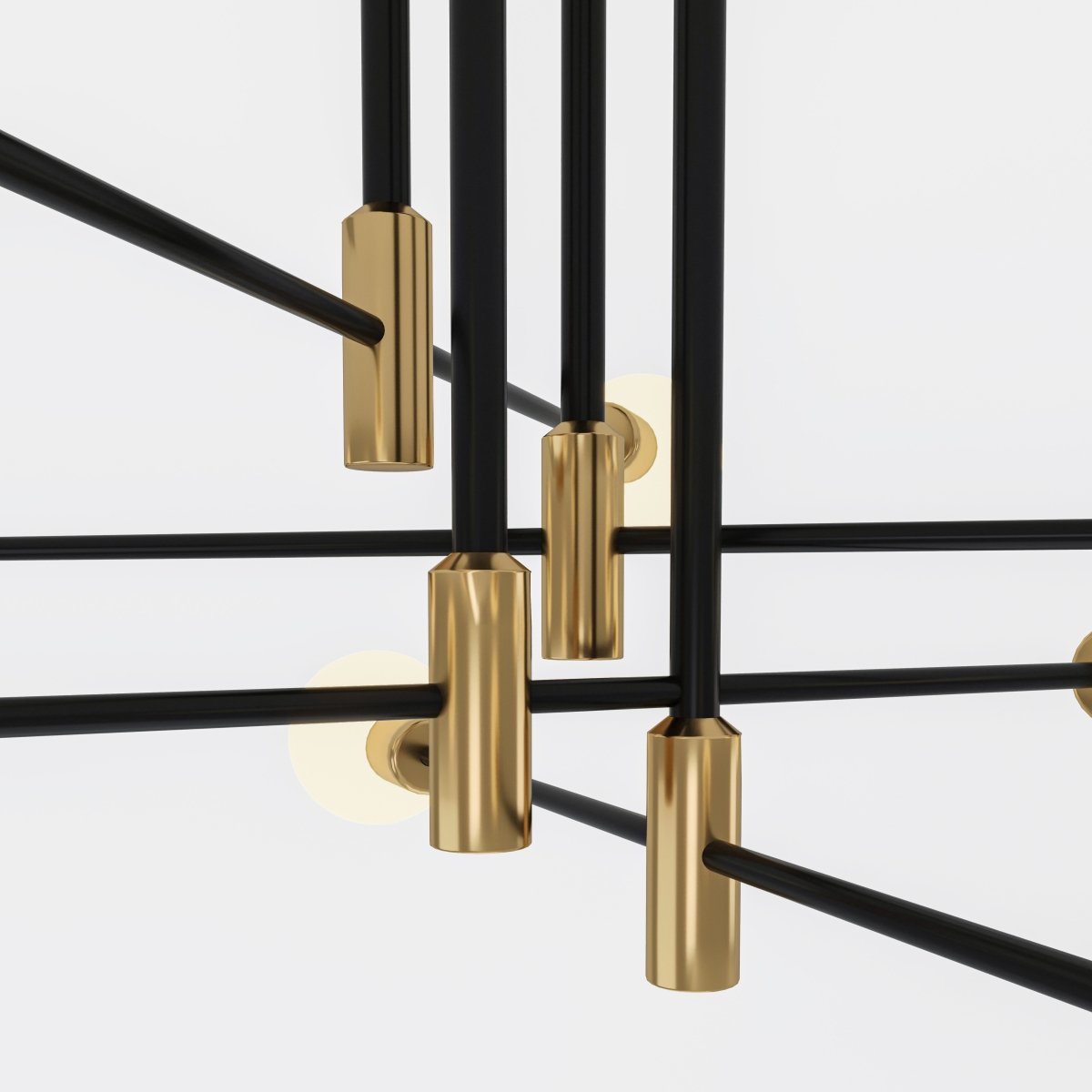Modern Linear Ceiling Light with Black and Brass Finish