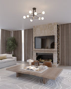 Modern Linear Ceiling Light with Black and Brass Finish