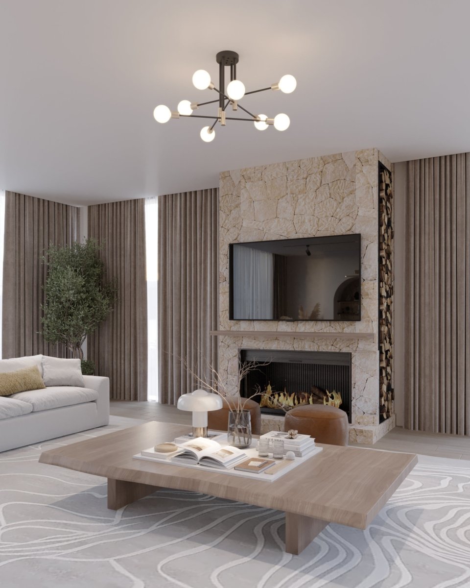 Modern Linear Ceiling Light with Black and Brass Finish