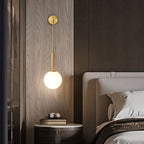 Glass Globe Hanging Wall Sconce with Slim Arm