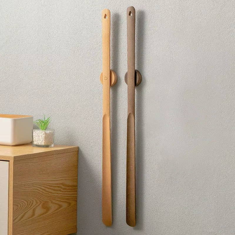 Extra Long Handle Shoe Horn with Wall Mount for Easy On Without Bending