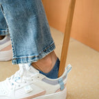 Extra Long Handle Shoe Horn with Wall Mount for Easy On Without Bending