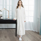 Extra Long Plush Flannel Robe for Women Warm Winter Bathrobe