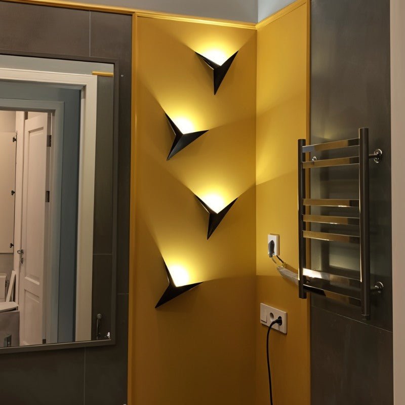 Modern Geometric Triangle Wall Sconce with Upward Glow
