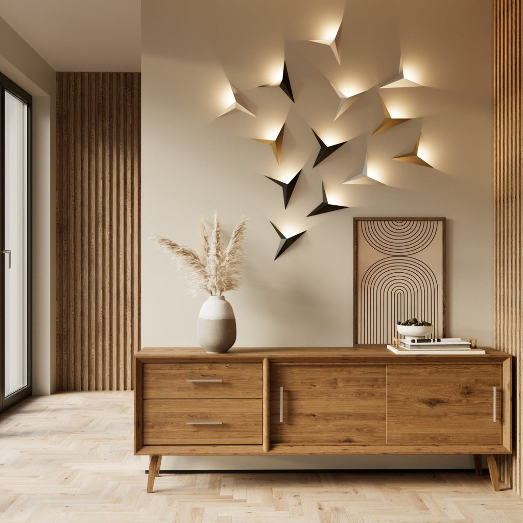 Modern Geometric Triangle Wall Sconce with Upward Glow