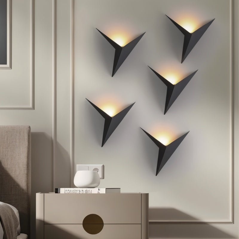 Modern Geometric Triangle Wall Sconce with Upward Glow