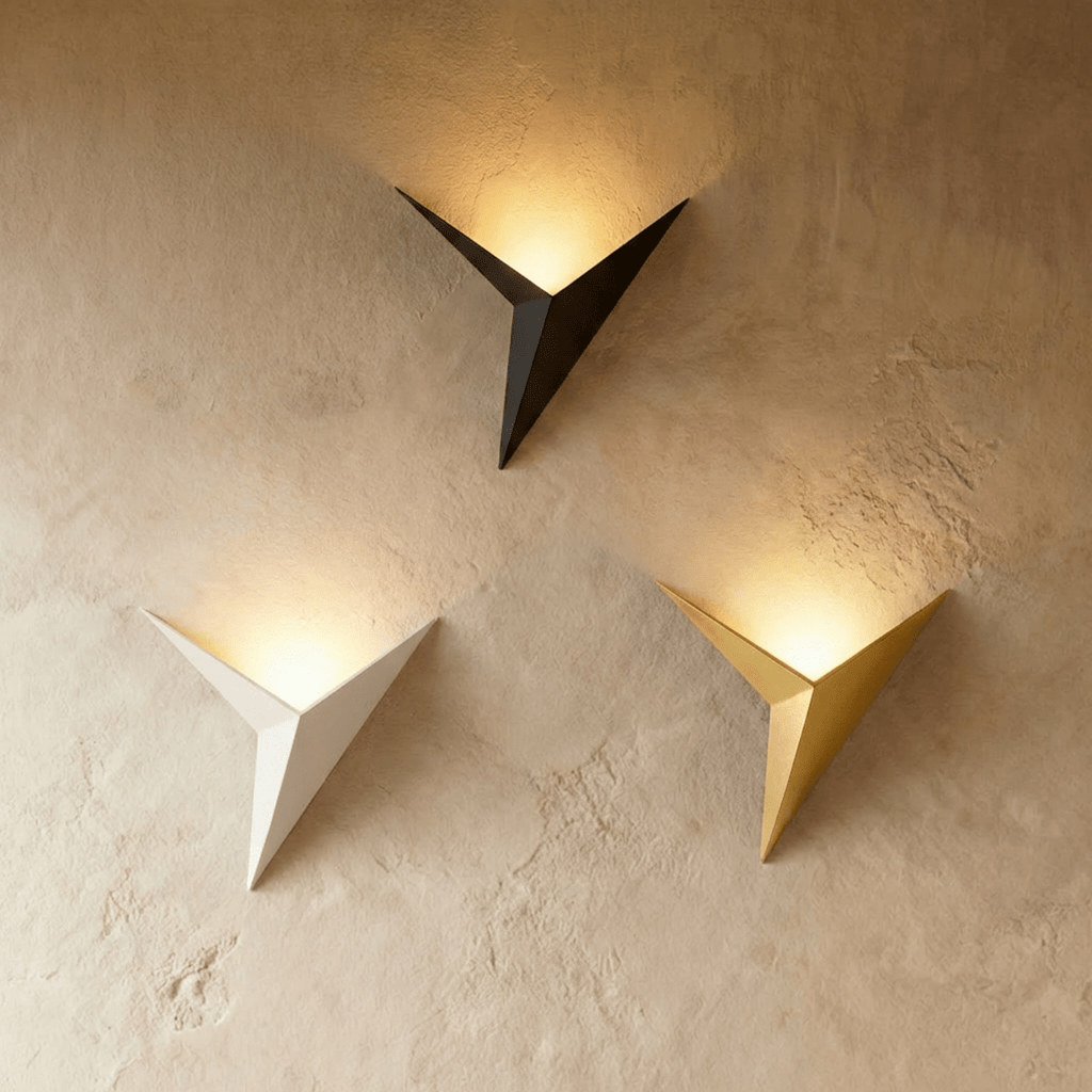 Modern Geometric Triangle Wall Sconce with Upward Glow