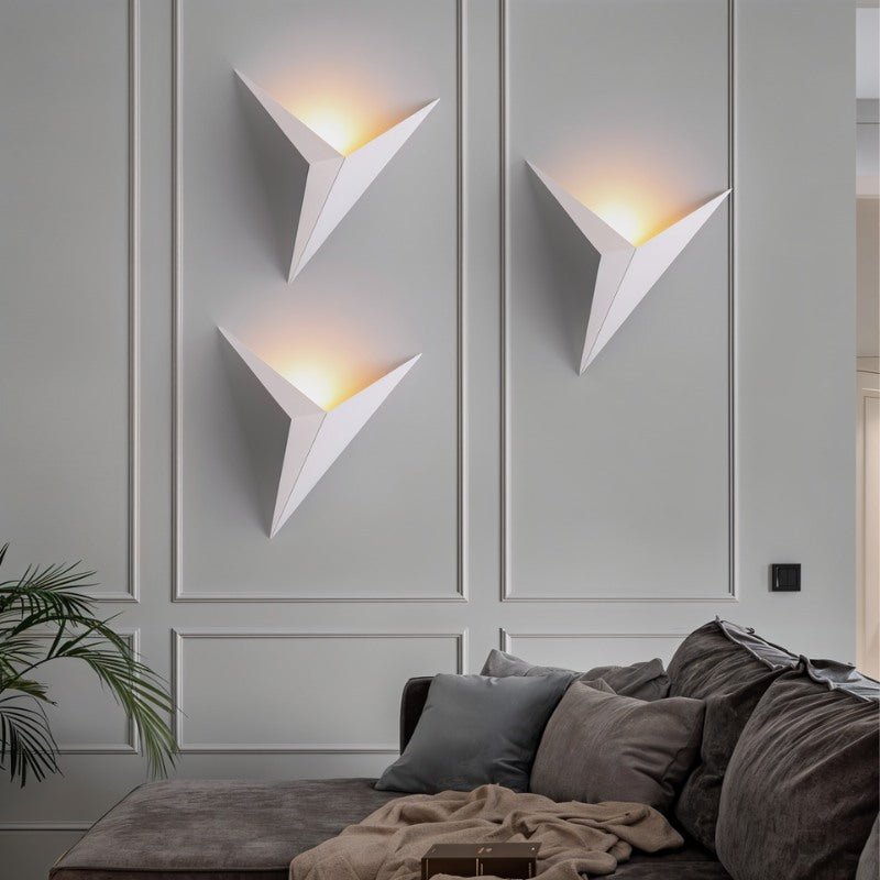 Modern Geometric Triangle Wall Sconce with Upward Glow