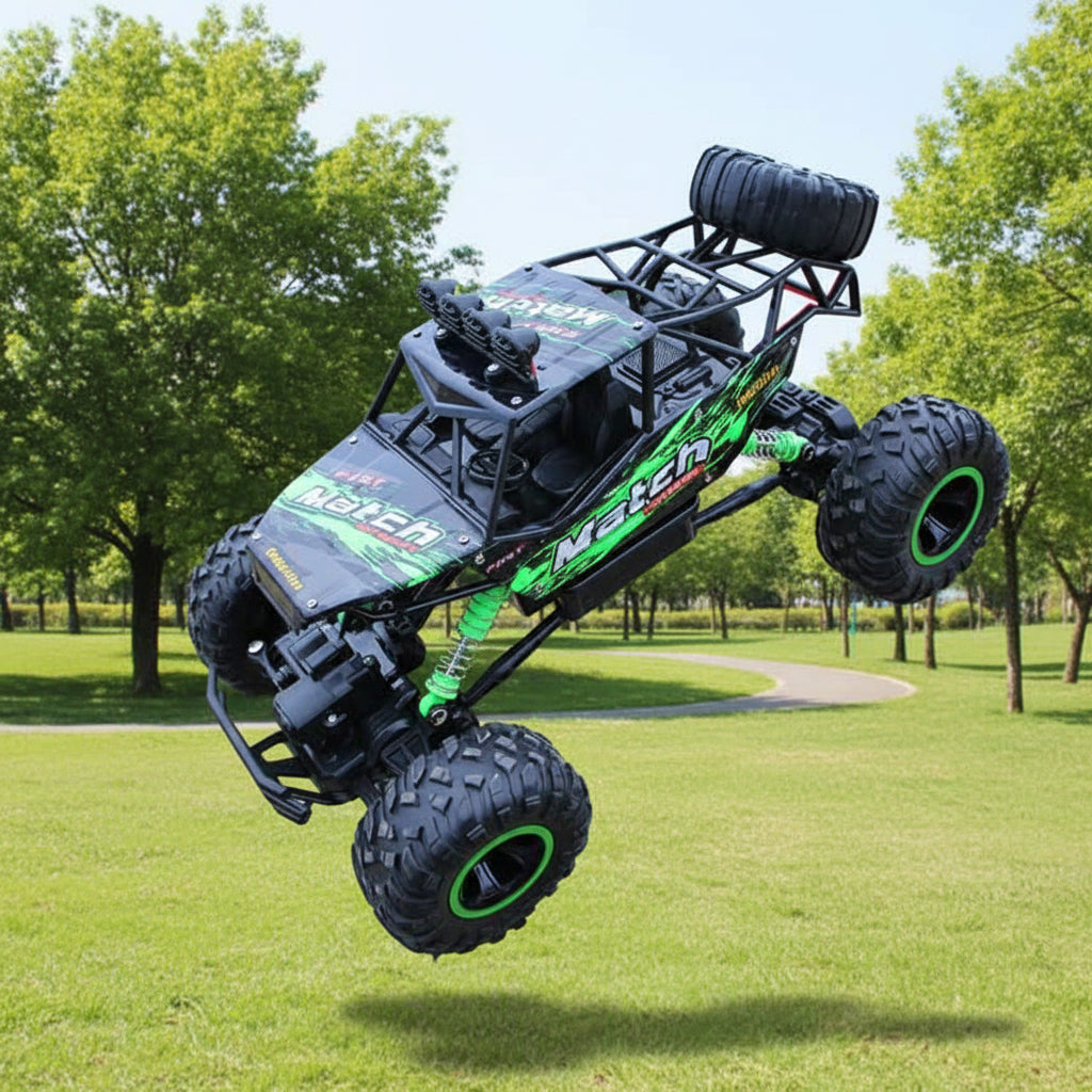 Remote Control Monster Truck Off-Road RC Rock Crawler Car with Rubber Tires Rechargeable Battery and Remote for Kids and Adults All Terrain Toy Truck