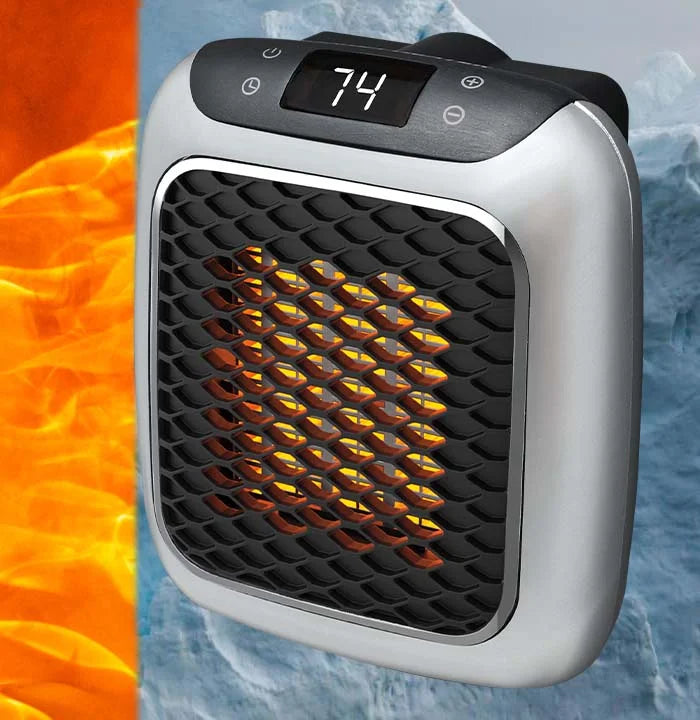 Portable Plug-In Space Heater with Digital Display Programmable Timer Compact Wall Outlet Heater with Overheat Protection