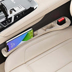 Faux Leather Car Seat Gap Filler Organizer Pair with Storage Slots