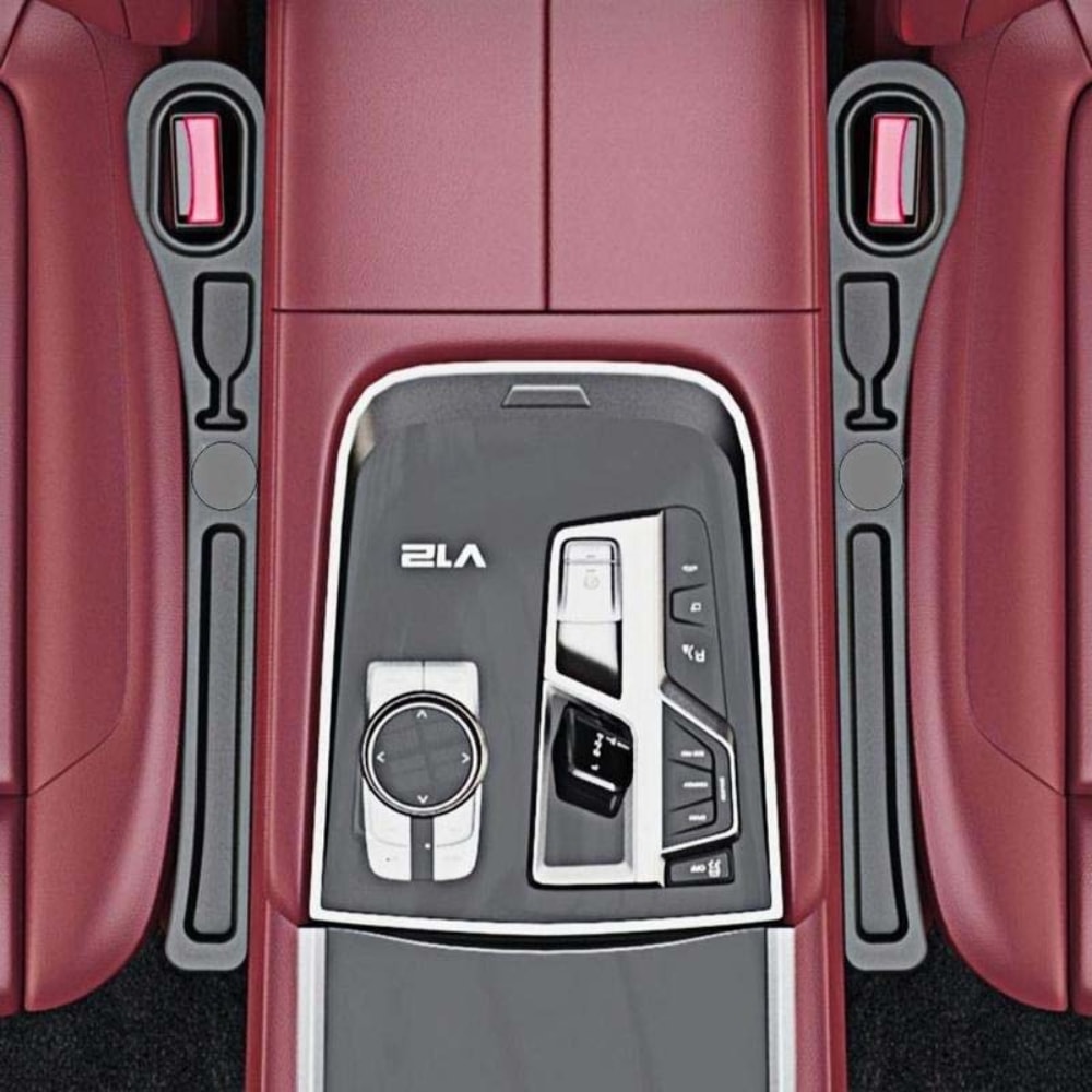 Faux Leather Car Seat Gap Filler Organizer Pair with Storage Slots