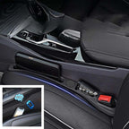 Faux Leather Car Seat Gap Filler Organizer Pair with Storage Slots