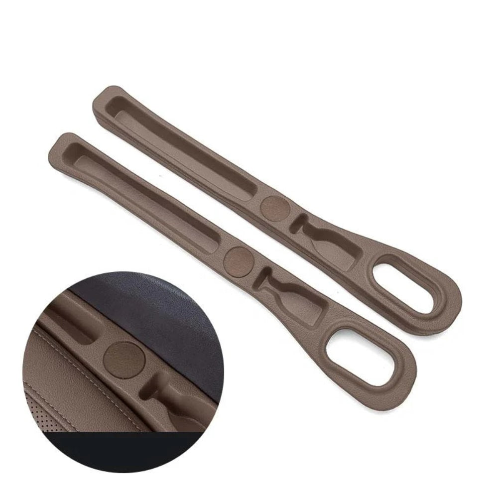 Faux Leather Car Seat Gap Filler Organizer Pair with Storage Slots
