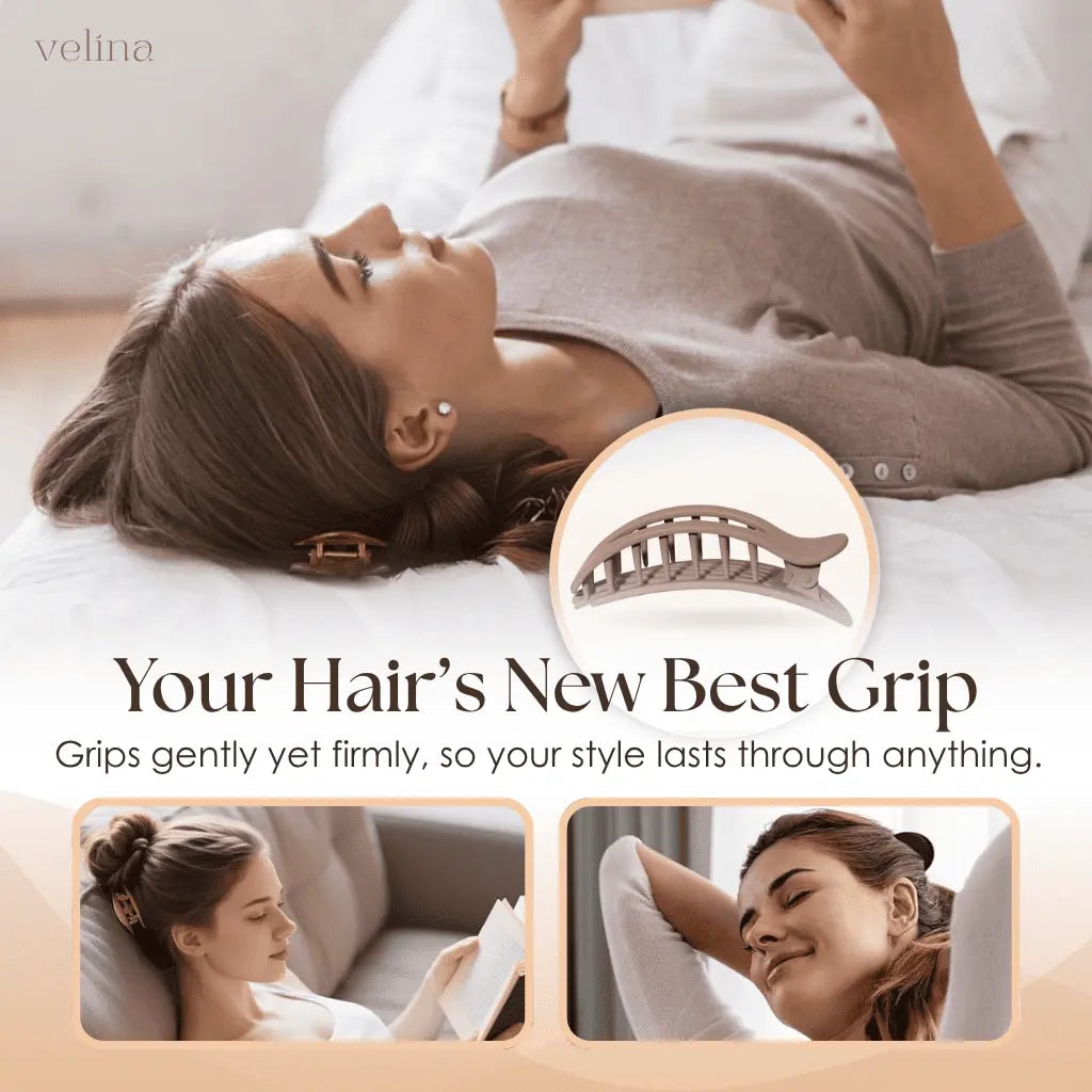 Flat Hair Claw Clips Set with Matte Finish and Strong Grip for Thick Hair