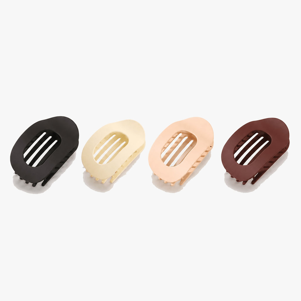 Flat Hair Claw Clips Set with Matte Finish and Strong Grip for Thick Hair