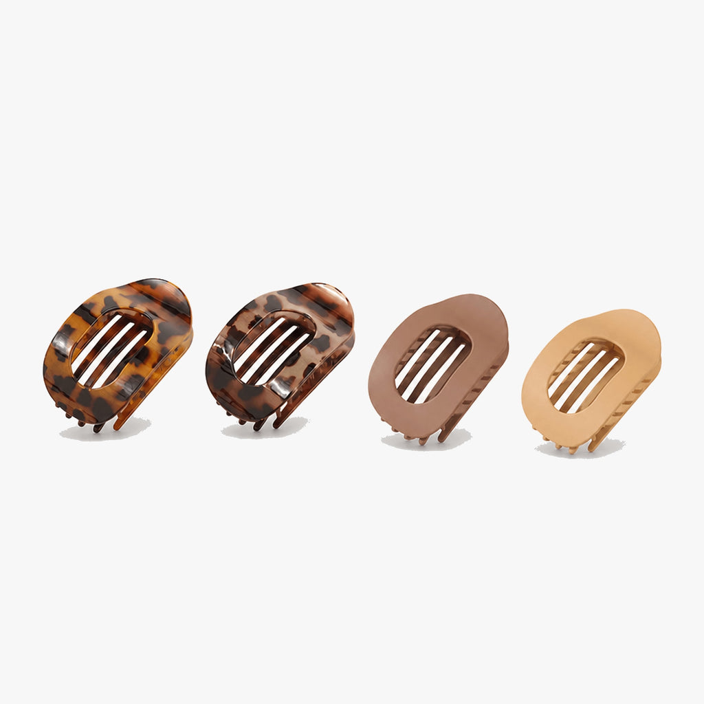 Flat Hair Claw Clips Set with Matte Finish and Strong Grip for Thick Hair