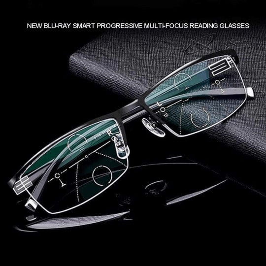Flexible Titanium Progressive Reading Glasses with Blue Light Filter