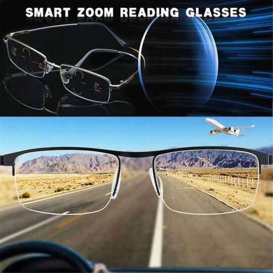 Flexible Titanium Progressive Reading Glasses with Blue Light Filter