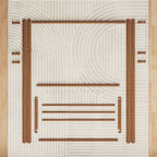 Foldable Beech Wood Clothes Rack with Storage Shelves and Side Hooks