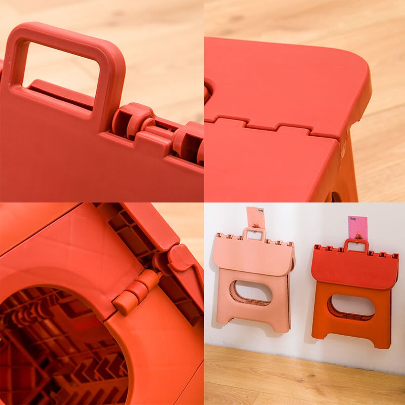 Foldable Plastic Step Stool with Carry Handle for Kitchen