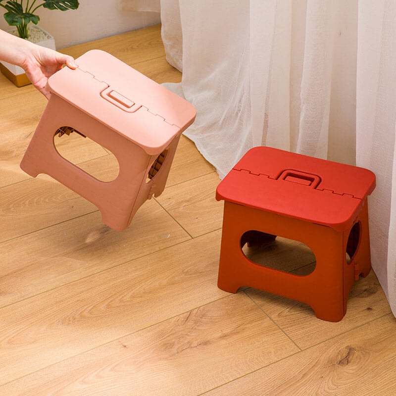Foldable Plastic Step Stool with Carry Handle for Kitchen