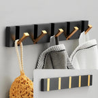 Folding Wall Mounted Coat Hook Rack with Flip Down Hooks for Entryway