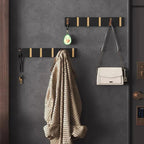 Folding Wall Mounted Coat Hook Rack with Flip Down Hooks for Entryway