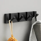 Folding Wall Mounted Coat Hook Rack with Flip Down Hooks for Entryway