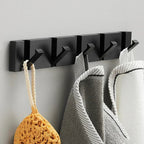 Folding Wall Mounted Coat Hook Rack with Flip Down Hooks for Entryway