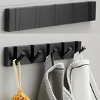 Folding Wall Mounted Coat Hook Rack with Flip Down Hooks for Entryway