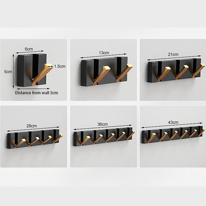Folding Wall Mounted Coat Hook Rack with Flip Down Hooks for Entryway