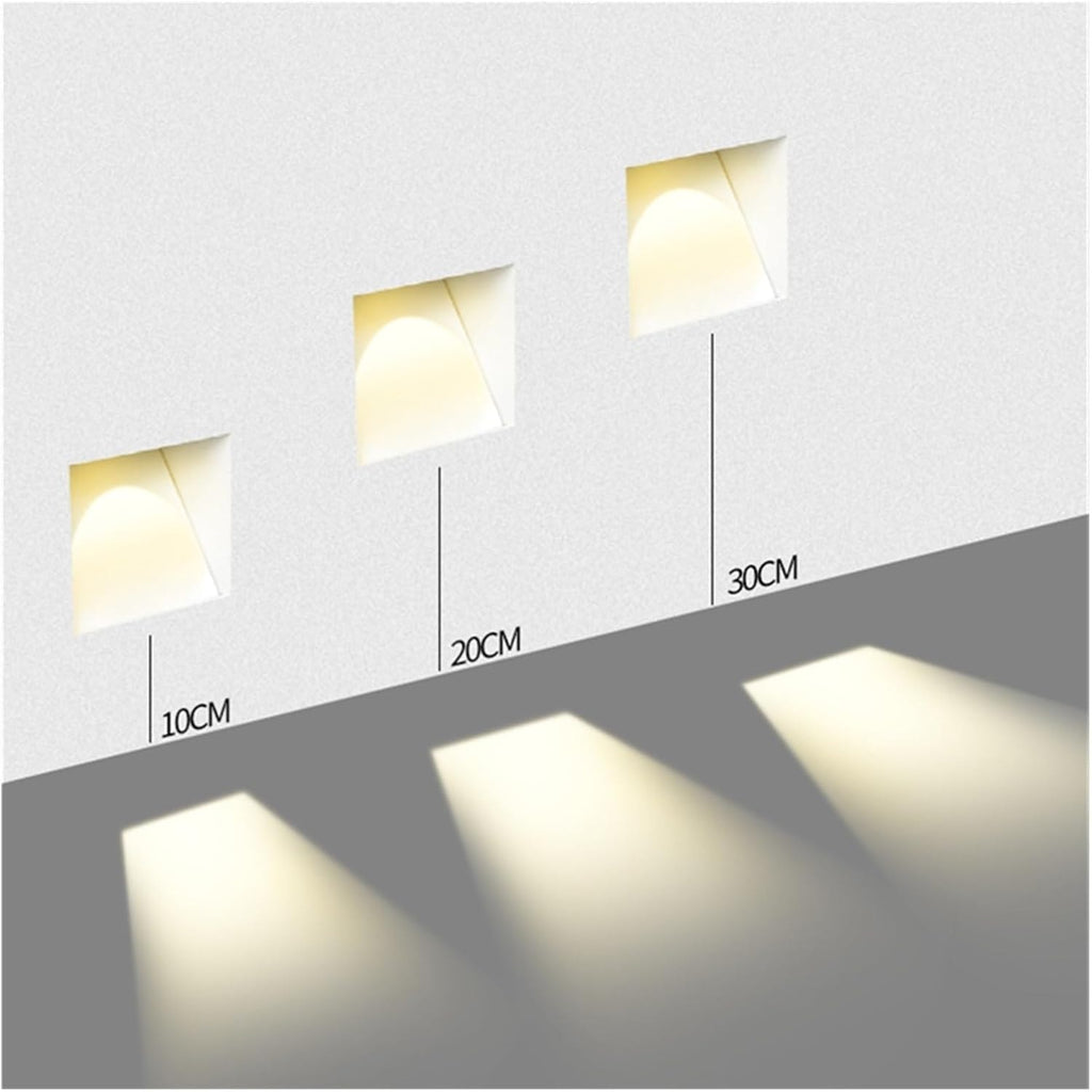 Frameless Recessed LED Stair Light with Perforated Panel and Motion Sensor