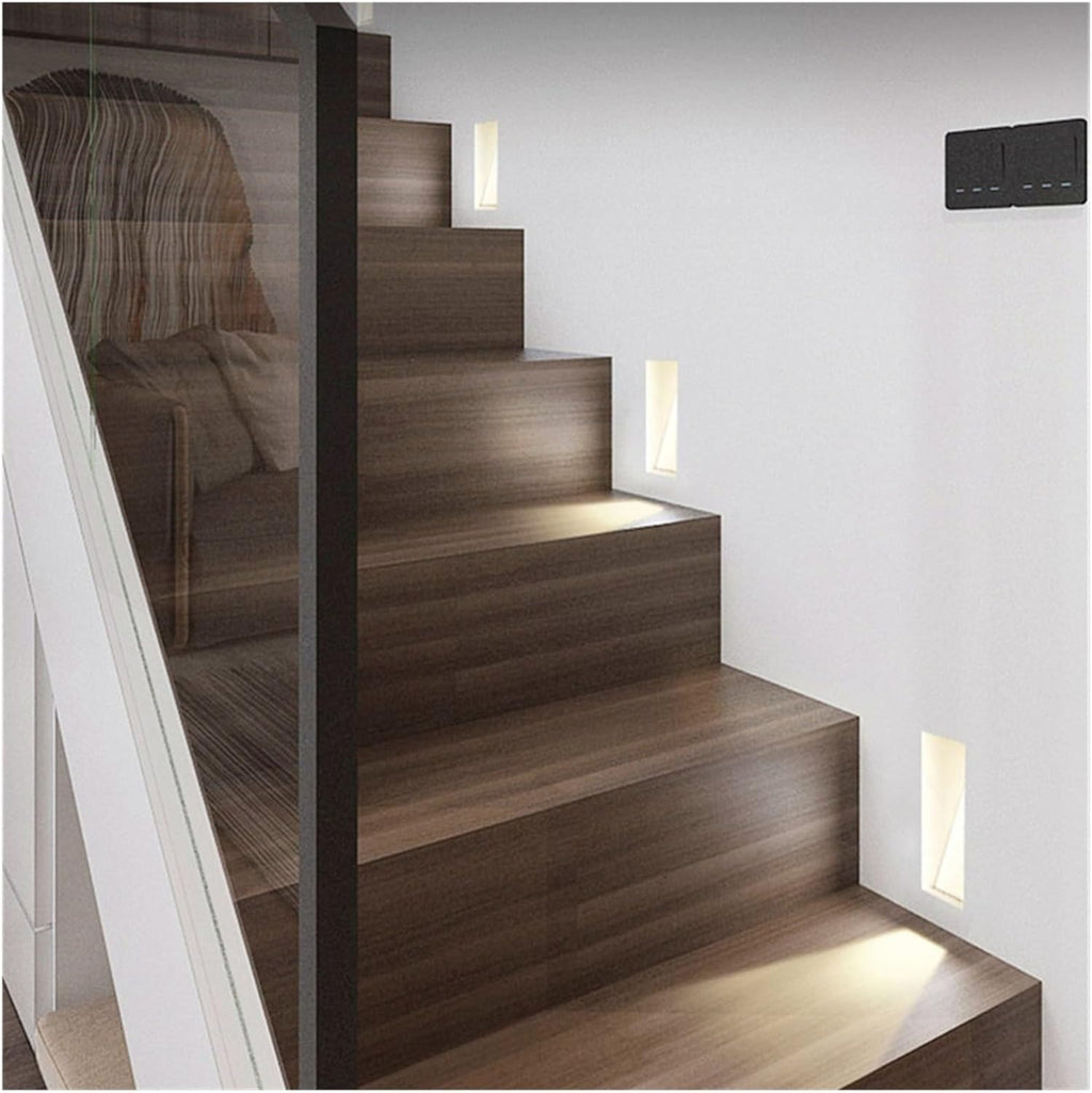 Frameless Recessed LED Stair Light with Perforated Panel and Motion Sensor
