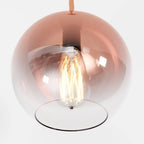 Glass Globe Pendant Light with Metal Dome Top