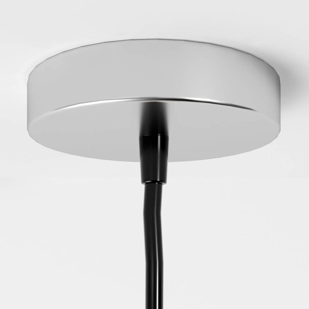 Glass Globe Pendant Light with Metal Dome Top