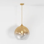 Glass Globe Pendant Light with Metal Dome Top