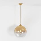 Glass Globe Pendant Light with Metal Dome Top