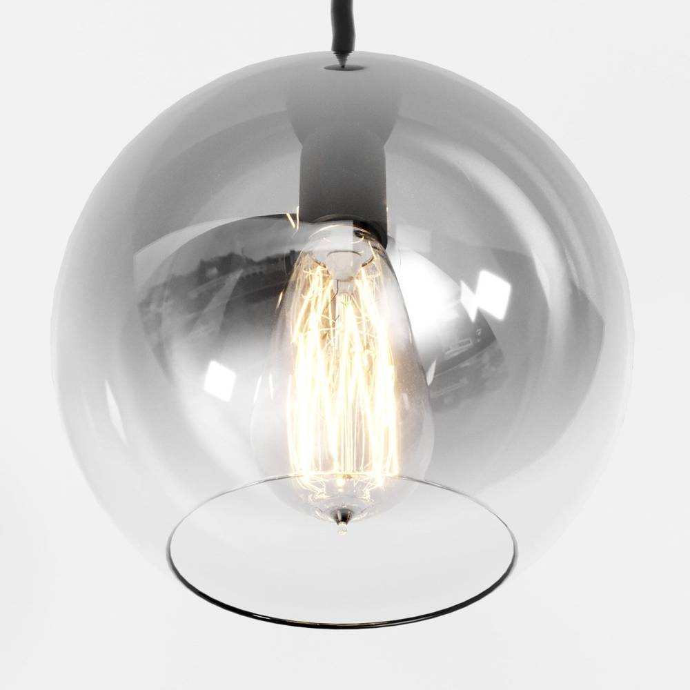 Glass Globe Pendant Light with Metal Dome Top