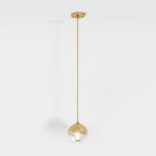 Glass Globe Pendant Light with Metal Dome Top