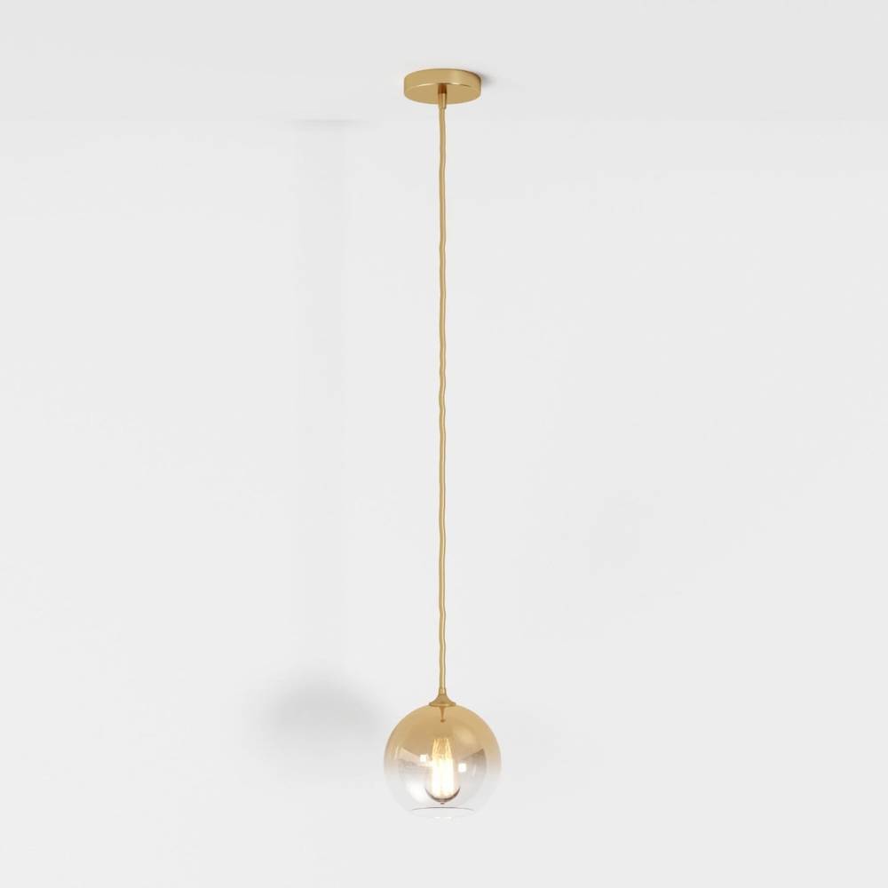 Glass Globe Pendant Light with Metal Dome Top