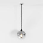Glass Globe Pendant Light with Metal Dome Top
