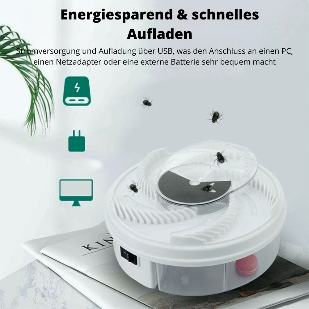 Electric Fly Trap USB Powered Indoor Fruit Fly Catcher Quiet Rotating Bait Trap Non Toxic