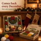 Pre-Punched Christmas Yarn Art Craft Kit with Wooden Tool for Holiday Decor