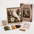 Pre-Punched Christmas Yarn Art Craft Kit with Wooden Tool for Holiday Decor