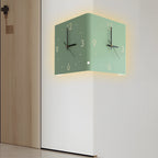 Corner Wall Clock Wall Sconce with Backlit LED Light