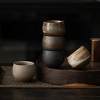 Handmade Stoneware Espresso Cup with Rustic Reactive Glaze