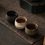 Handmade Stoneware Espresso Cup with Rustic Reactive Glaze